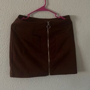 Pocket Zipper Front Corduroy